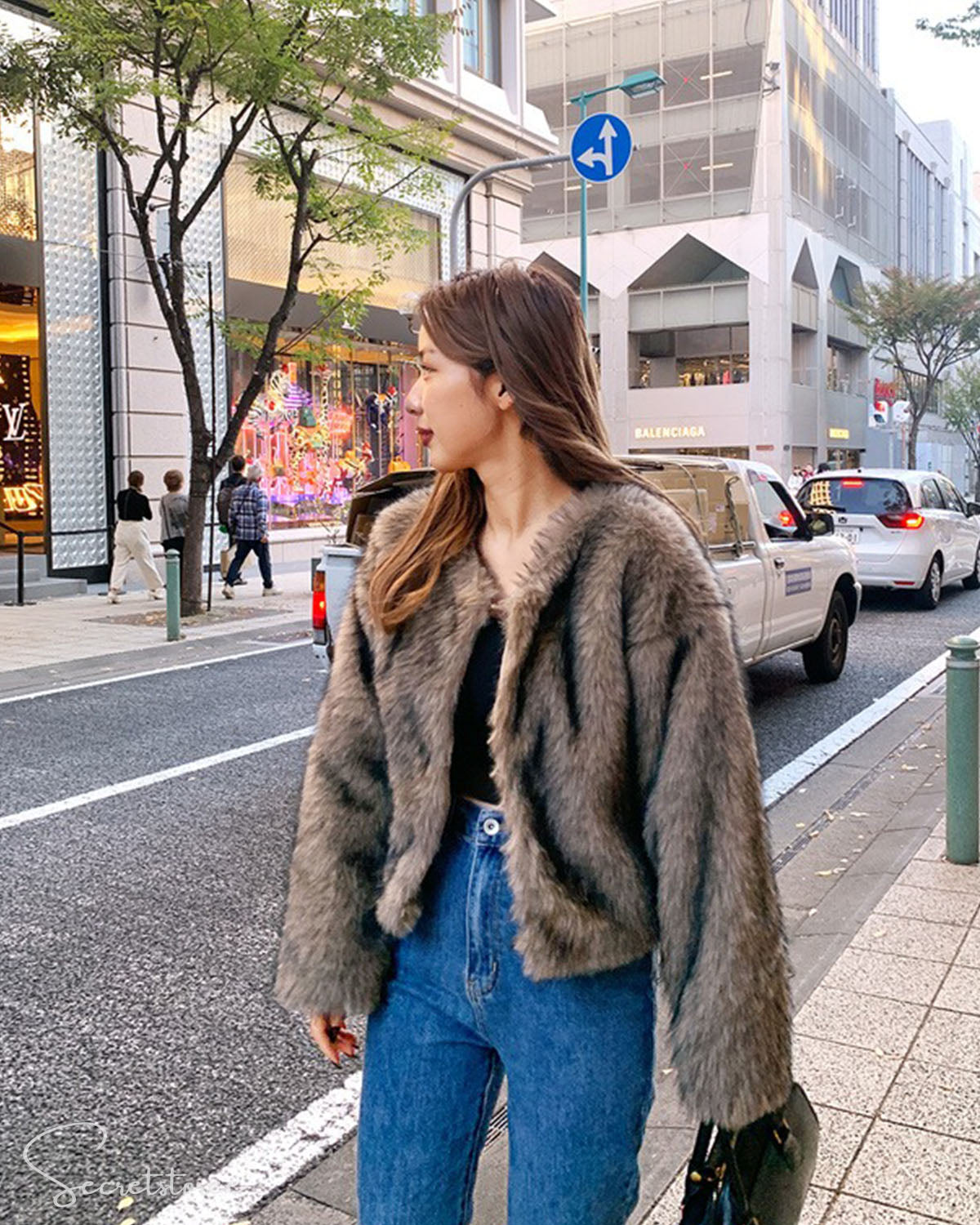 🇯🇵日本 混色型格毛毛短外套 Mixed ecofur short length jacket 🔎 ɪᴛᴇᴍ ɴᴏ.： SS-jgkd1020