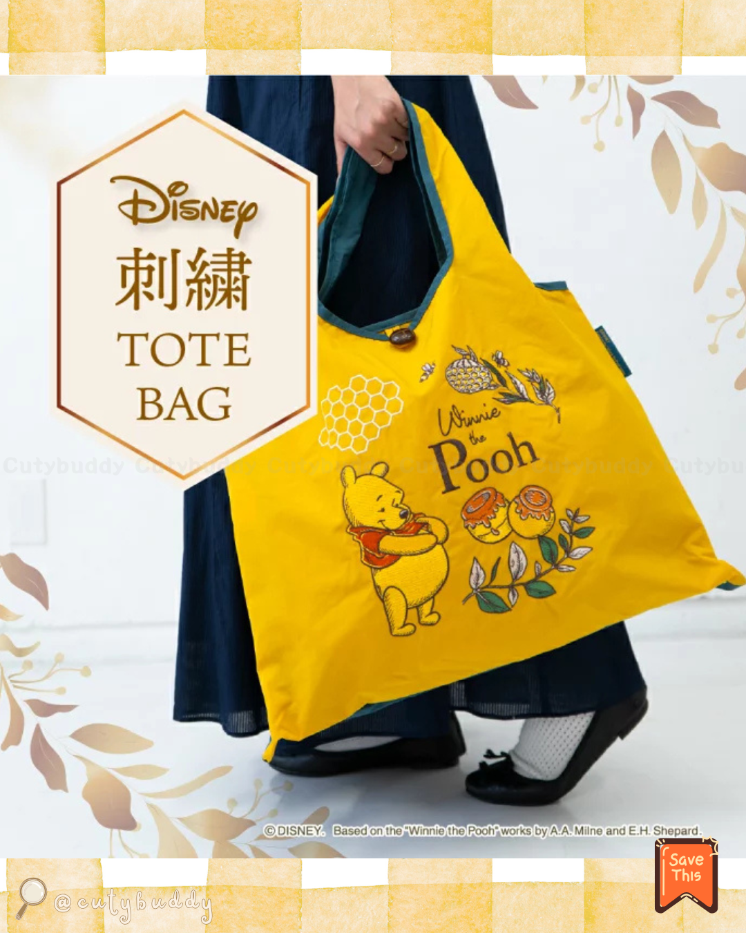 🇯🇵日本 ♡ DISNEY大容量刺繡 Embroidery tote bag（4款）