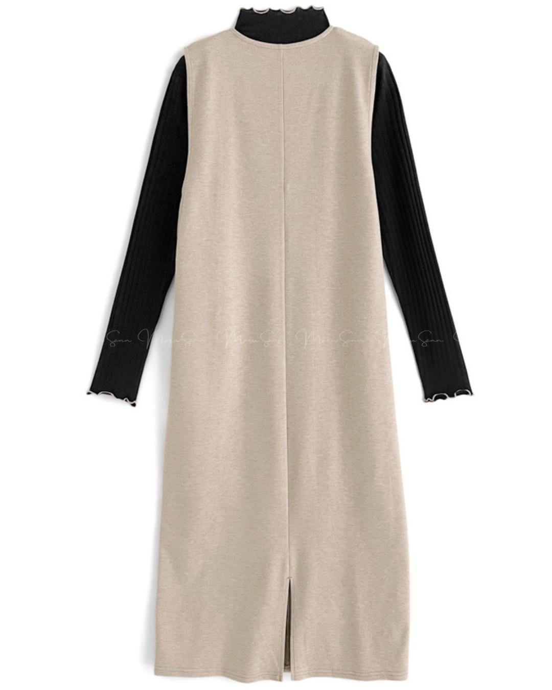 🇯🇵JAPAN ♥ Color-coordinated Mellow Tops and Jumper Skirt Set配色波浪邊上衣+背帶裙套裝 🔎 ɪᴛᴇᴍ ɴᴏ：SS-JGNH460