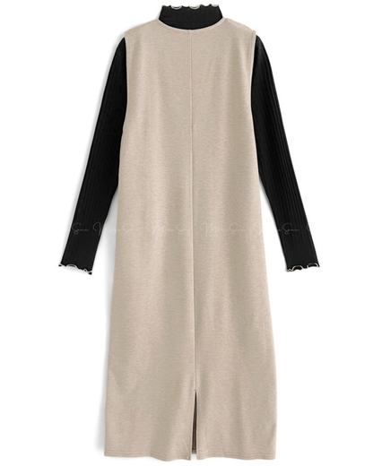 🇯🇵JAPAN ♥ Color-coordinated Mellow Tops and Jumper Skirt Set配色波浪邊上衣+背帶裙套裝 🔎 ɪᴛᴇᴍ ɴᴏ：SS-JGNH460