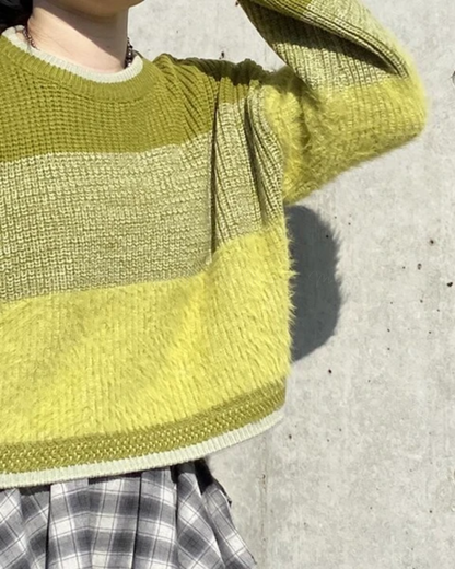 🇯🇵 JAPAN ♥ AS KNOW AS PINKY Feather yarn gradient knit sweater 羽毛紗線針織短版漸層女款毛衣 (3色入)   🔎 ɪᴛᴇᴍ ɴᴏ.： SS-jspn0659