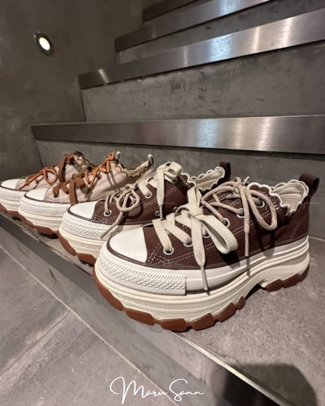 🇯🇵日本限定 ♥ 荷葉花邊厚底鞋 CONVERSE ALL STAR TREKWAVE LACE EDGE OX 🔎 ɪᴛᴇᴍ ɴᴏ.： ss-jc70210