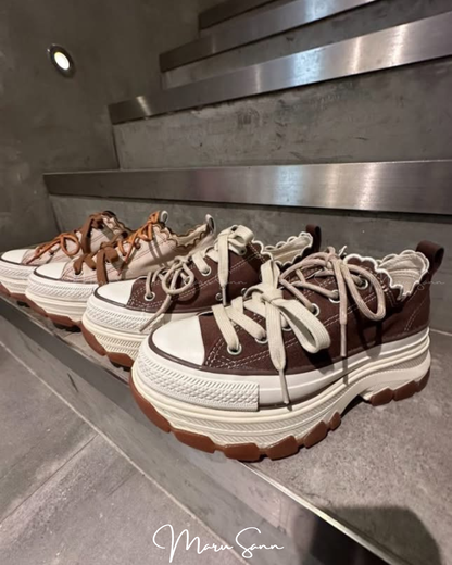 🇯🇵日本限定 ♥ 荷葉花邊厚底鞋 CONVERSE ALL STAR TREKWAVE LACE EDGE OX 🔎 ɪᴛᴇᴍ ɴᴏ.： ss-jc70210