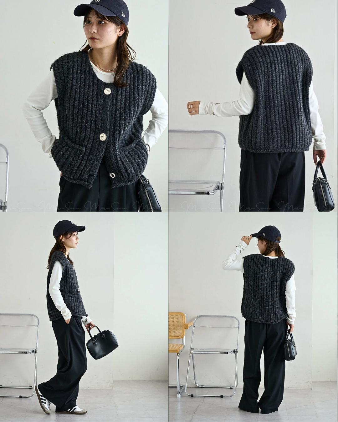 🇯🇵 JAPAN ♥ Big Button Vest with Pockets ♥ 超大鈕扣針織背心外套     🔎 ɪᴛᴇᴍ ɴᴏ.： SS-JRA0019