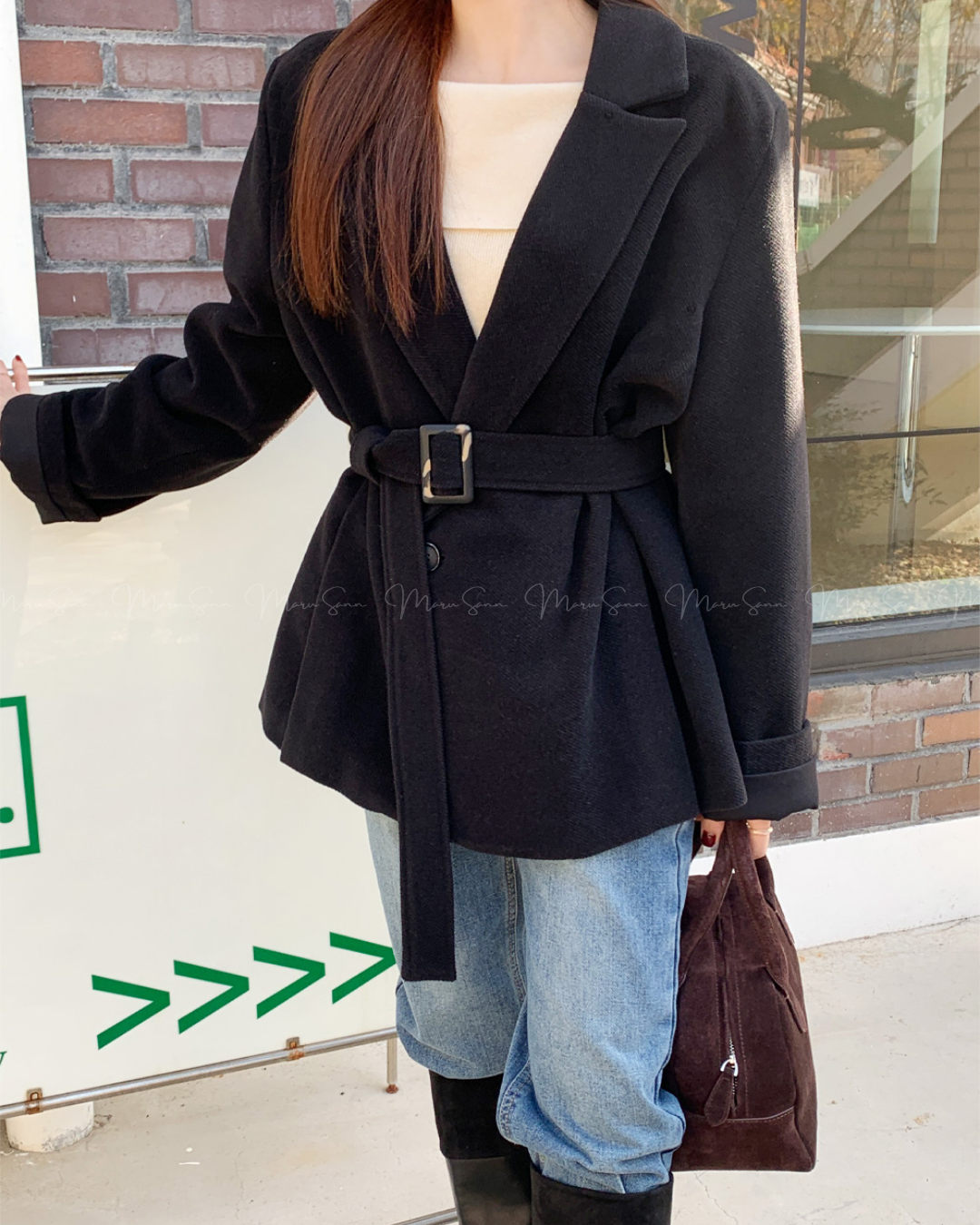 (UK🇬🇧)🇰🇷KOREA ♥ Unbalanced Off-Shoulder Knitwear ♥ 熱銷商品 奶油色不對稱露單肩針織衫 (4色入)  🔎 ɪᴛᴇᴍ ɴᴏ：SS-KSS93544093