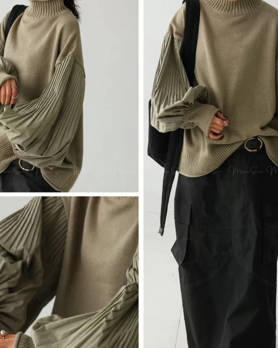 🇯🇵 JAPAN ♥ Pleated Sleeve Knit Top 皺褶袖針織上衣 ◍ 2色入 🔎 ɪᴛᴇᴍ ɴᴏ.： SS-jrhm2685