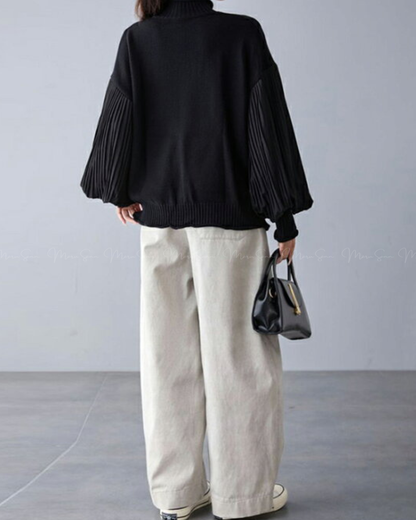 🇯🇵 JAPAN ♥ Pleated Sleeve Knit Top 皺褶袖針織上衣 ◍ 2色入 🔎 ɪᴛᴇᴍ ɴᴏ.： SS-jrhm2685