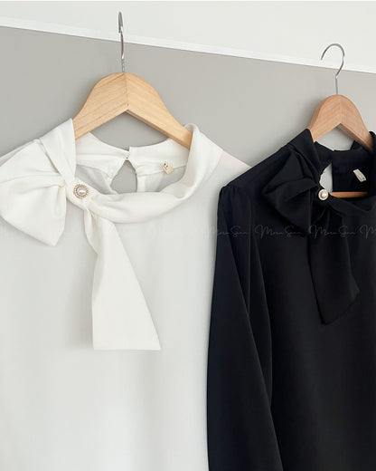 🇰🇷KOREA 
♥ 珍珠蝴蝶結襯衫 SS-KSS98887426