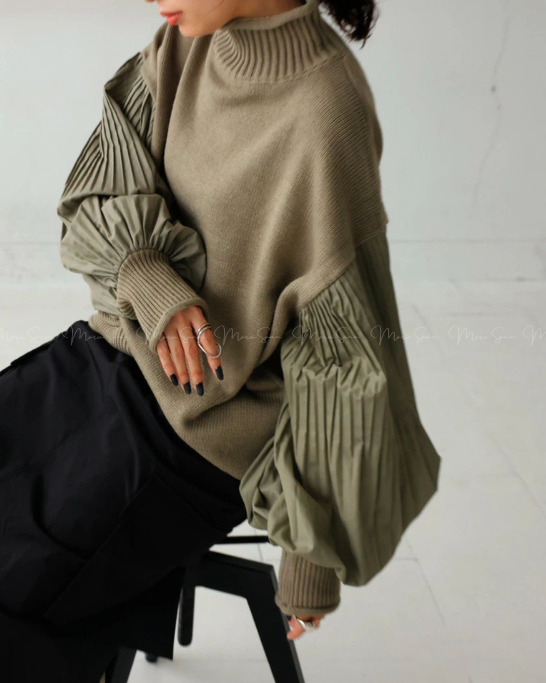 🇯🇵 JAPAN ♥ Pleated Sleeve Knit Top 皺褶袖針織上衣 ◍ 2色入 🔎 ɪᴛᴇᴍ ɴᴏ.： SS-jrhm2685