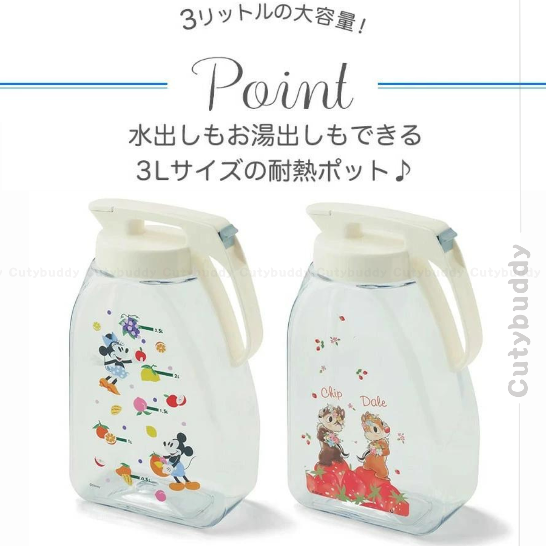 🇯🇵日本 DISNEY 3.0L Cold Water Bottle Seamless Pitcher Hot Water Safe 耐熱縱橫兼用冷水筒 縦横兼用冷熱水筒3.0L