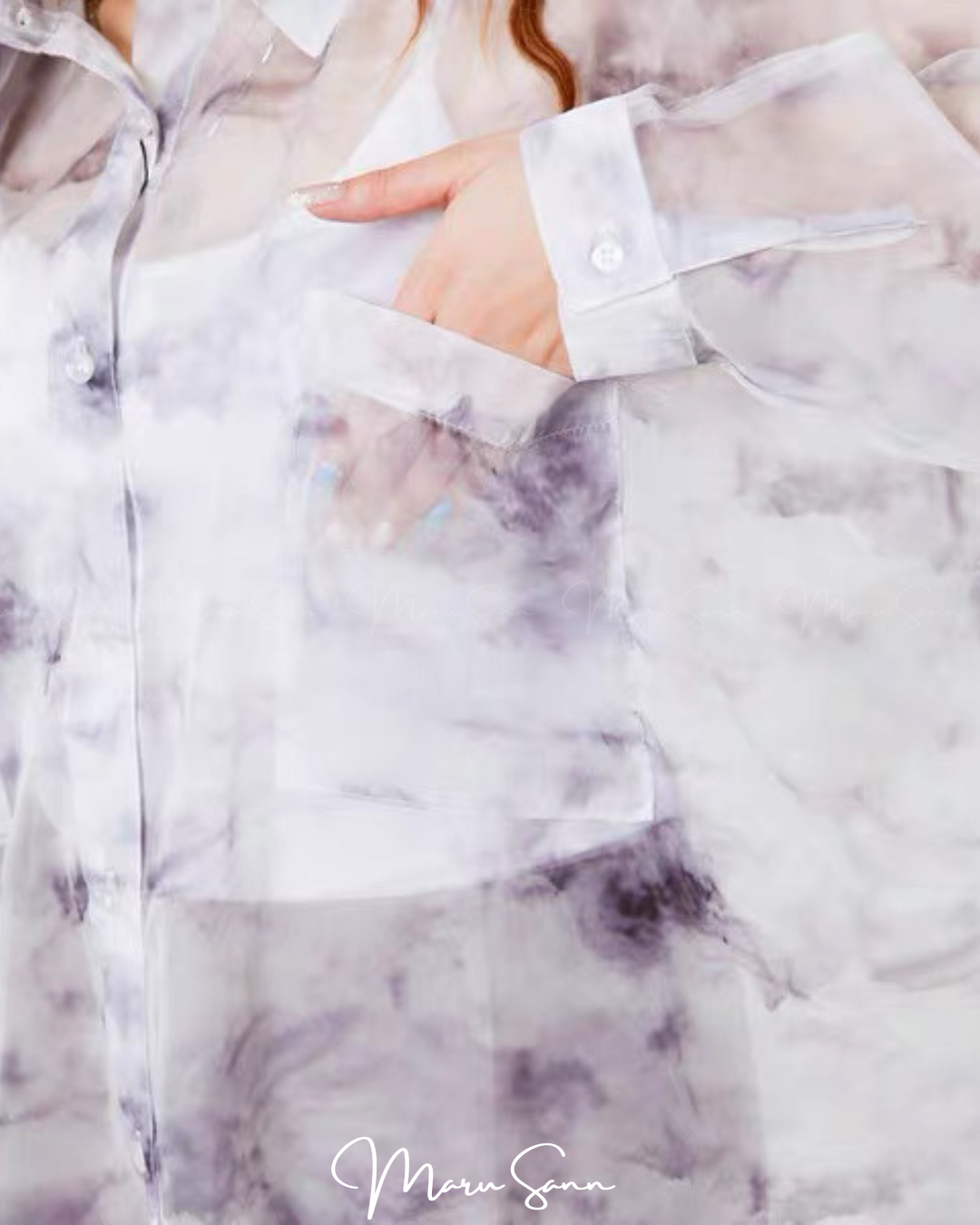 🇯🇵JAPAN 50%off  ♥ Loose-fitting, sheer blouse shirt in sheer fabric 薄紗寬鬆版型透視感襯衫外套 🔎 ɪᴛᴇᴍ ɴᴏ.： ss-jt14437
