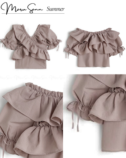🇯🇵Japan 2-Way Cross Frill Blouse｜日本 2-Way雙向交叉荷葉邊襯衫上衣 🔎 ɪᴛᴇᴍ ɴᴏ：SS-jgpm7140
