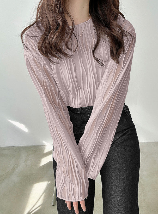 🇯🇵JAPAN ♥ Wavy Stripe Semi-Sheer Top Set
波浪條紋半透上衣set 🔎 ɪᴛᴇᴍ ɴᴏ.： SS-JGDK10680