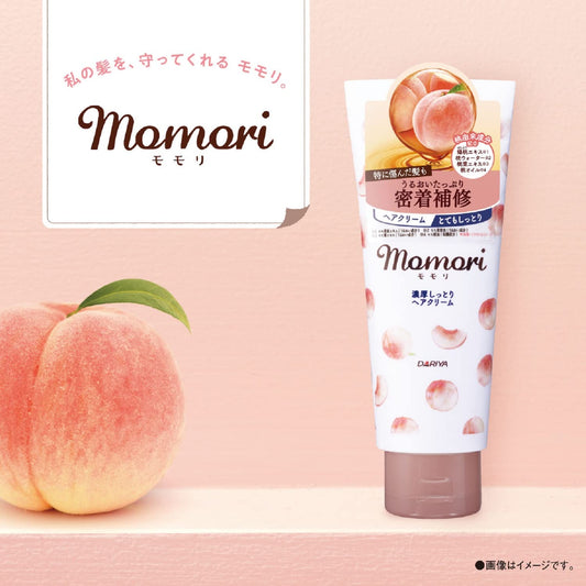 🇯🇵Japanese DARIYA Momori no-rinse peach essence hair cream (intensive repair-severely damaged hair) Peach Moist &amp; Cohesive Hair Repairing Cream 150g