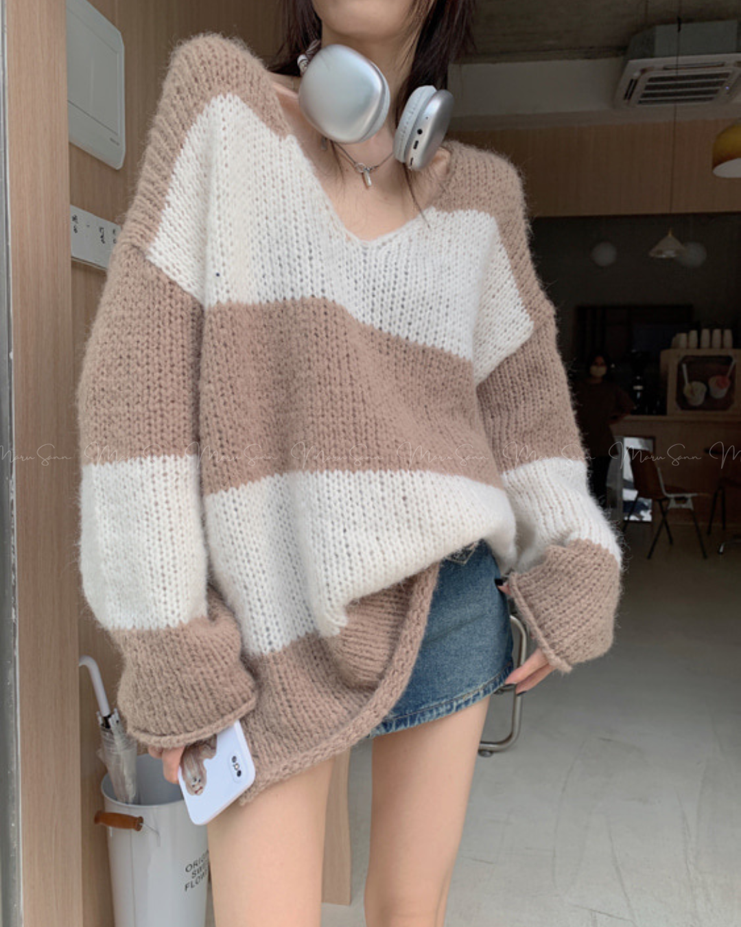 🇰🇷 KOREA ♥knitted Woolen pullover 下半身出走慵懶間條針織衫 ◍ 3色入🔎 ɪᴛᴇᴍ ɴᴏ.： SS-ks94560584