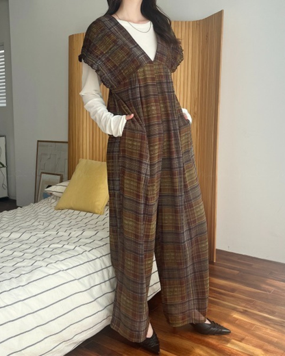 🇯🇵 JAPAN ♥ Rejoule Checkered Shirred Overalls ♥ Rejoule 格紋褶皺連身褲  🔎 ɪᴛᴇᴍ ɴᴏ：SS-JSR256510440