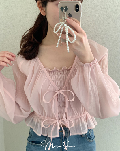 🇯🇵JAPAN ♥ Double Ribbon Chiffon Bolero x Camisole Ensemble  雙緞帶雪紡短外套 x 吊帶背心套裝 ss-jgdk14010