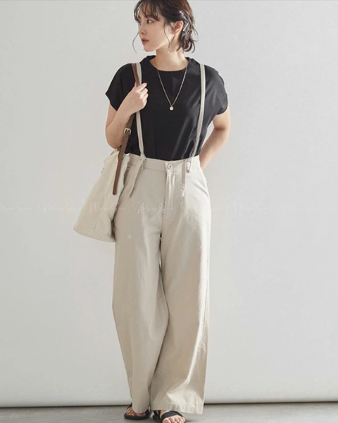 (InStock)🇯🇵Japan Cotton and linen suspenders with back ties and wide-leg pants ◇ 日本 棉麻吊帶後綁帶闊腿褲 🔎 ɪᴛᴇᴍ ɴᴏ：SS-jsr2175557