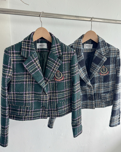 🇰🇷KOREA 
♥ 英倫風格仔短外套 checked outer SS-KSS99079410