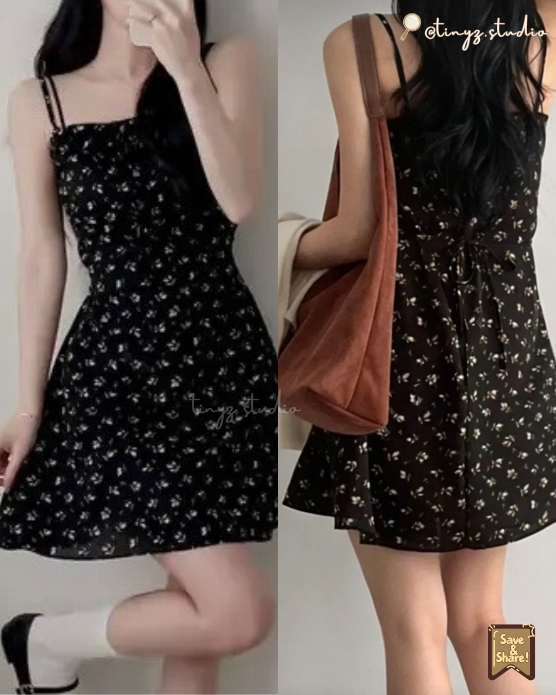 🇰🇷KOREA ♥ 小清新碎花吊帶蝴蝶結ops ◍ 3色入🧾 ɪᴛᴇᴍ ɴᴏ.：ks99654401