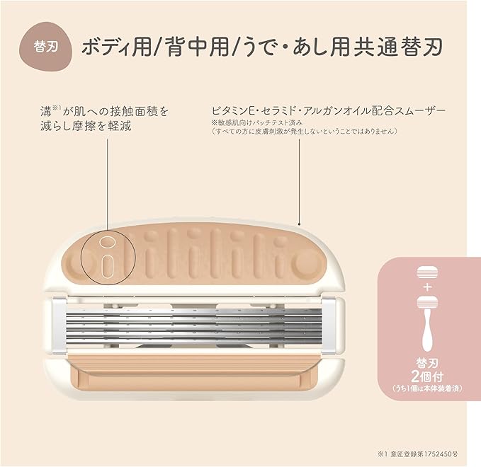 🇯🇵Japanese KAI miness 5-blade body knife for women (with 2 replacement blades) Razor for Body Razor with 2 Replacement Blades