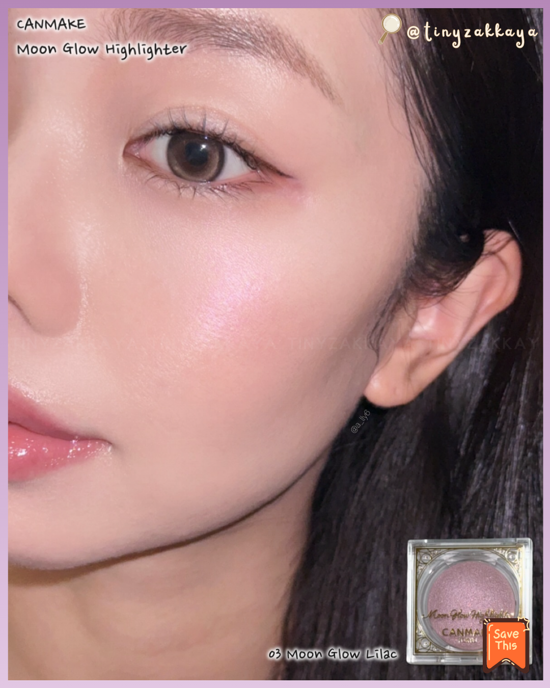 🇯🇵日本 ♥ CANMAKE Moon Glow Highlighter 月光高光粉 # 03 月光紫 \ 強調肌膚自然立體感，宛如擁有天生透亮光澤肌 ‪/ キャンメイク　ムーングロウハイライター