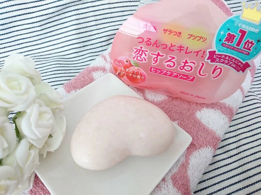 🇯🇵JAPAN ❤️ PELICAN PELICAN Hip Exfoliating & Moisturizing Peach Soap Scub 日本 沛麗康去角質保濕蜜桃皂80g  ペリカン石鹸　恋するおしり　ヒップケアソープ