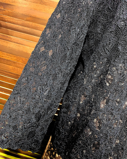 🇯🇵 日本古著 黑縷空蕾士外套 Vintage Black Classic Lace Cardigan🔎 ss-vin062