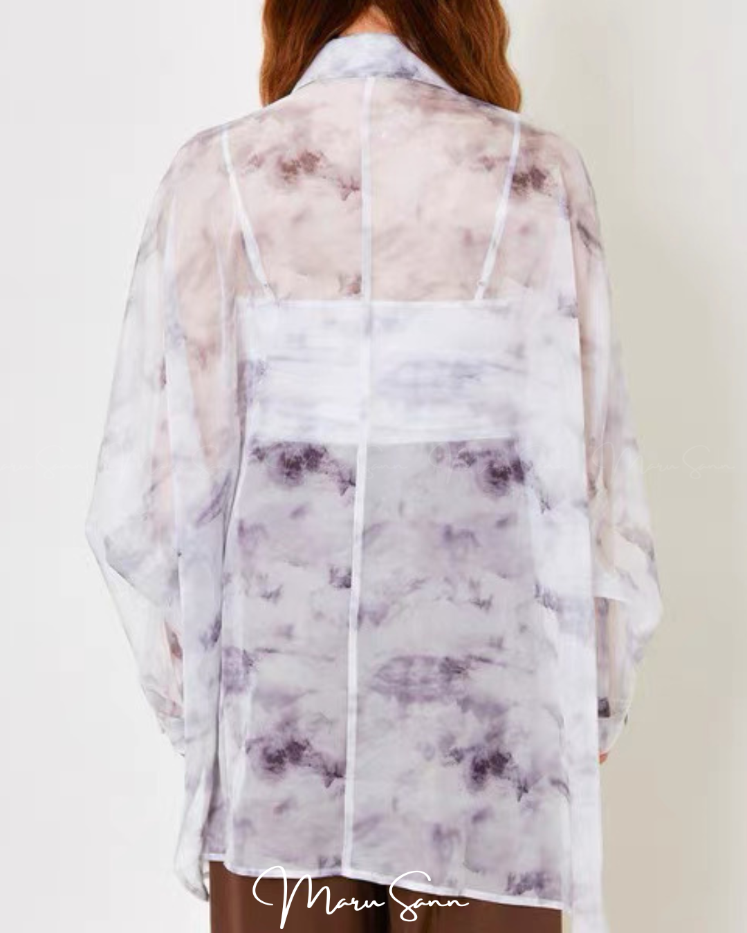 🇯🇵JAPAN 50%off  ♥ Loose-fitting, sheer blouse shirt in sheer fabric 薄紗寬鬆版型透視感襯衫外套 🔎 ɪᴛᴇᴍ ɴᴏ.： ss-jt14437