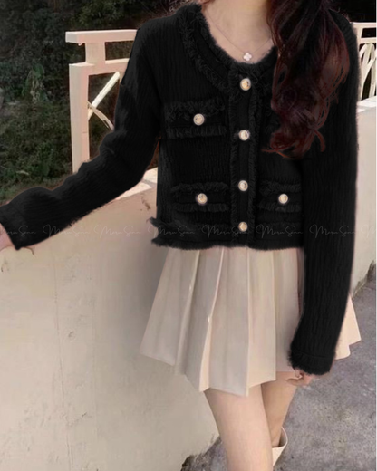 🇯🇵 JAPAN
♥ fringed cropped knitted jacket
流蘇短版針織外套 SS-jgco482