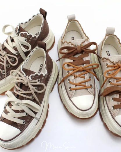 🇯🇵日本限定 ♥ 荷葉花邊厚底鞋 CONVERSE ALL STAR TREKWAVE LACE EDGE OX 🔎 ɪᴛᴇᴍ ɴᴏ.： ss-jc70210