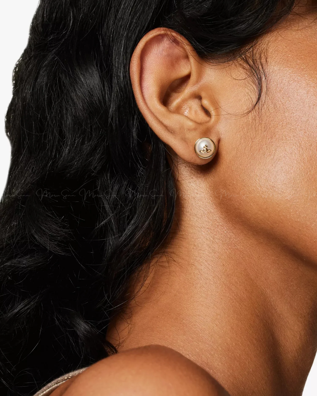 🇯🇵JAPAN ♥ VIVIENNE WESTWOOD🪐 JEWELLERY Olga brass and pearl stud earrings 西太后 黃銅珍珠耳環