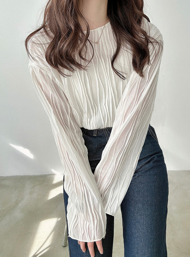 🇯🇵JAPAN ♥ Wavy Stripe Semi-Sheer Top Set
波浪條紋半透上衣set 🔎 ɪᴛᴇᴍ ɴᴏ.： SS-JGDK10680