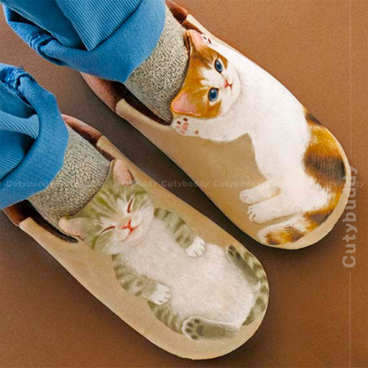 🇯🇵日本 FELISSIMO Cat Slippers 四腳朝天的小貓咪 室內家居拖鞋