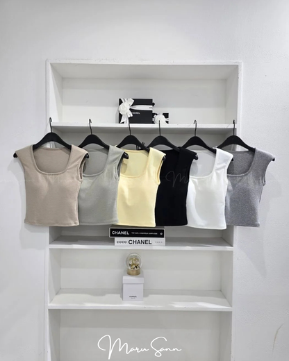 🇰🇷KOREA ♥ Square-neck, wide-strap padded vest 方形領口闊肩帶有pad背心 ss-ks97478710