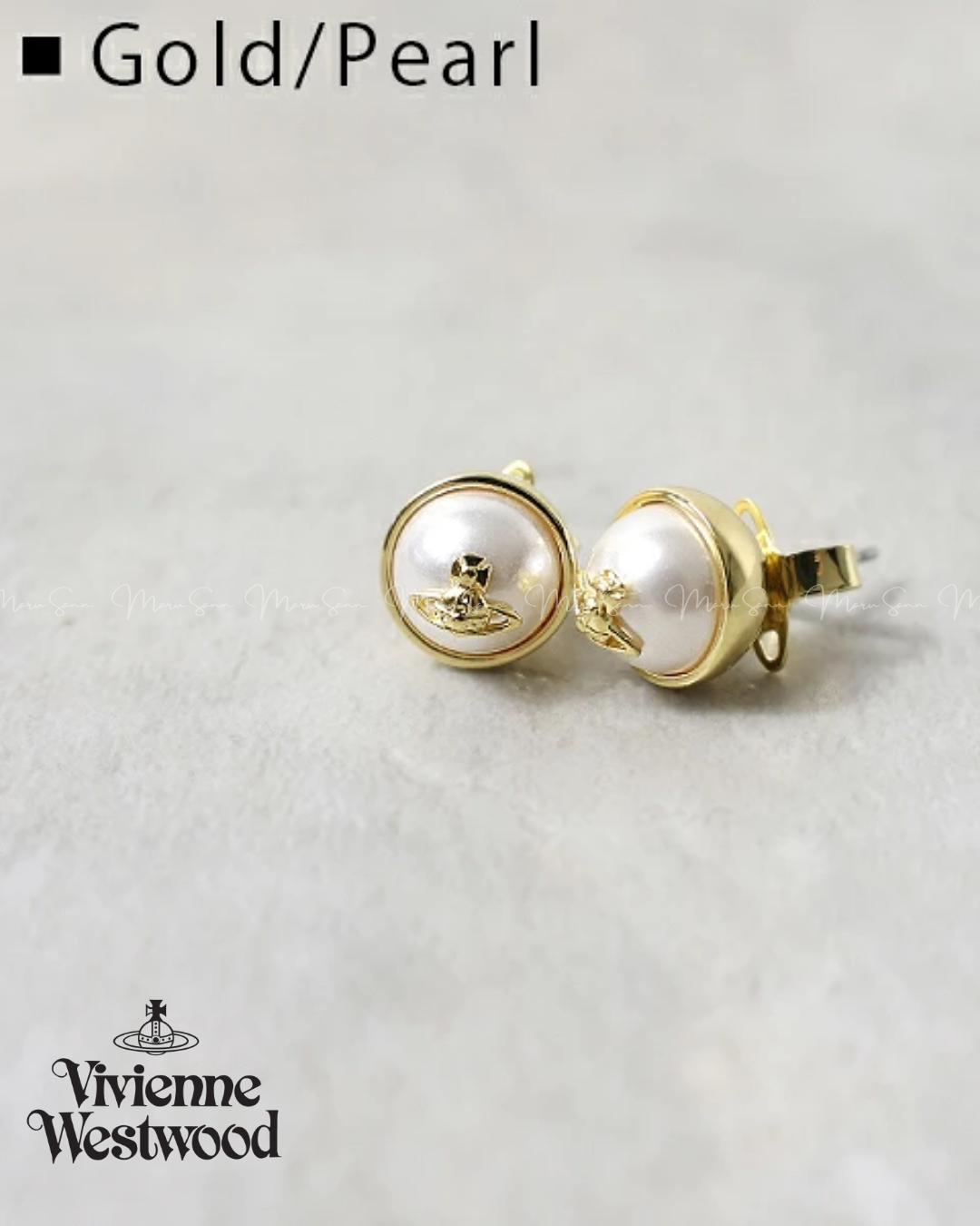 🇯🇵JAPAN ♥ VIVIENNE WESTWOOD🪐 JEWELLERY Olga brass and pearl stud earrings 西太后 黃銅珍珠耳環