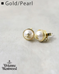 🇯🇵JAPAN ♥ VIVIENNE WESTWOOD🪐 JEWELLERY Olga brass and pearl stud earrings 西太后 黃銅珍珠耳環