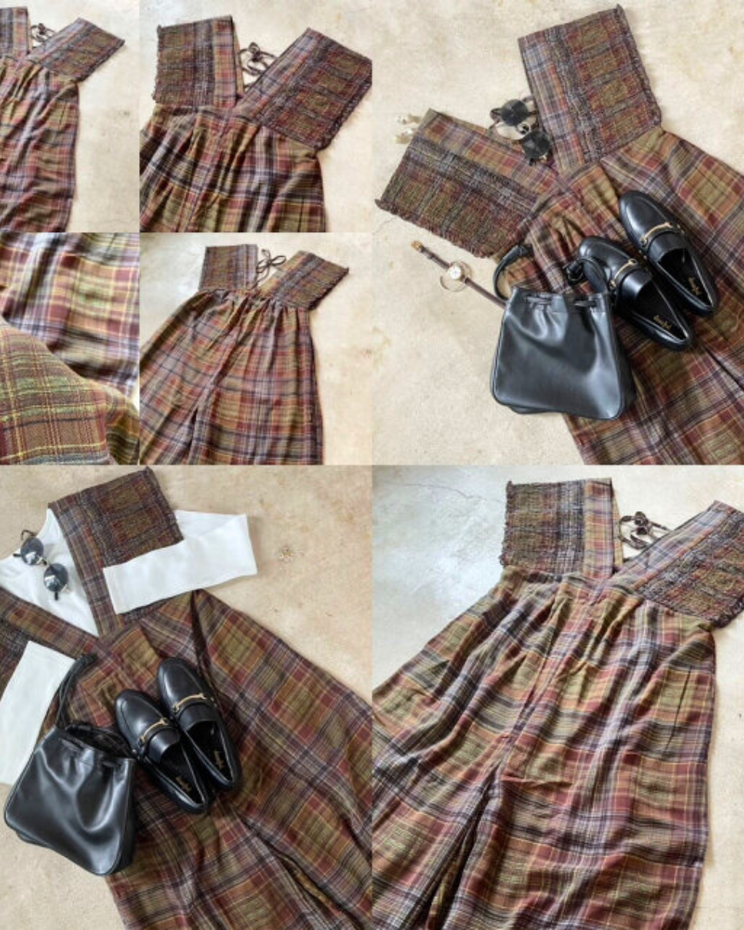 🇯🇵 JAPAN ♥ Rejoule Checkered Shirred Overalls ♥ Rejoule 格紋褶皺連身褲  🔎 ɪᴛᴇᴍ ɴᴏ：SS-JSR256510440