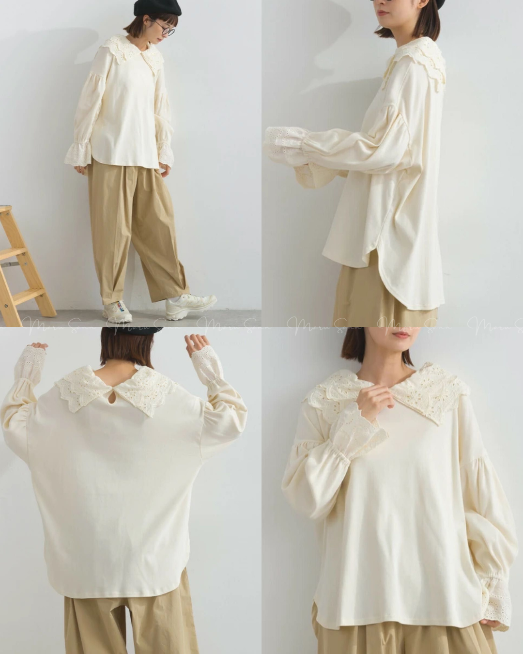 🇯🇵JAPAN
♥ 法式羅紋蕾絲領套頭衫 SS-JSA251841L