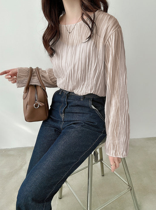 🇯🇵JAPAN ♥ Wavy Stripe Semi-Sheer Top Set
波浪條紋半透上衣set 🔎 ɪᴛᴇᴍ ɴᴏ.： SS-JGDK10680