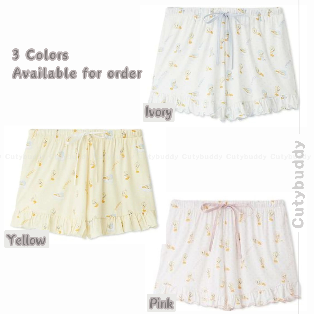 🇯🇵日本限定 SNIDEL HOME x Tweety Ruffle Shorts 翠兒花邊短褲 ★產品編號🔎 SS-SHCP242072