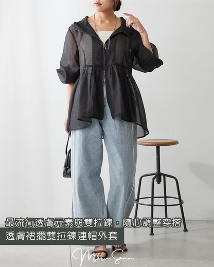 🇯🇵JAPAN ♥ Loose-fitting, sheer blouse shirt in sheer fabric

薄紗寬鬆版型透視感襯衫外套 🔎 ɪᴛᴇᴍ ɴᴏ.： ss-jt0380