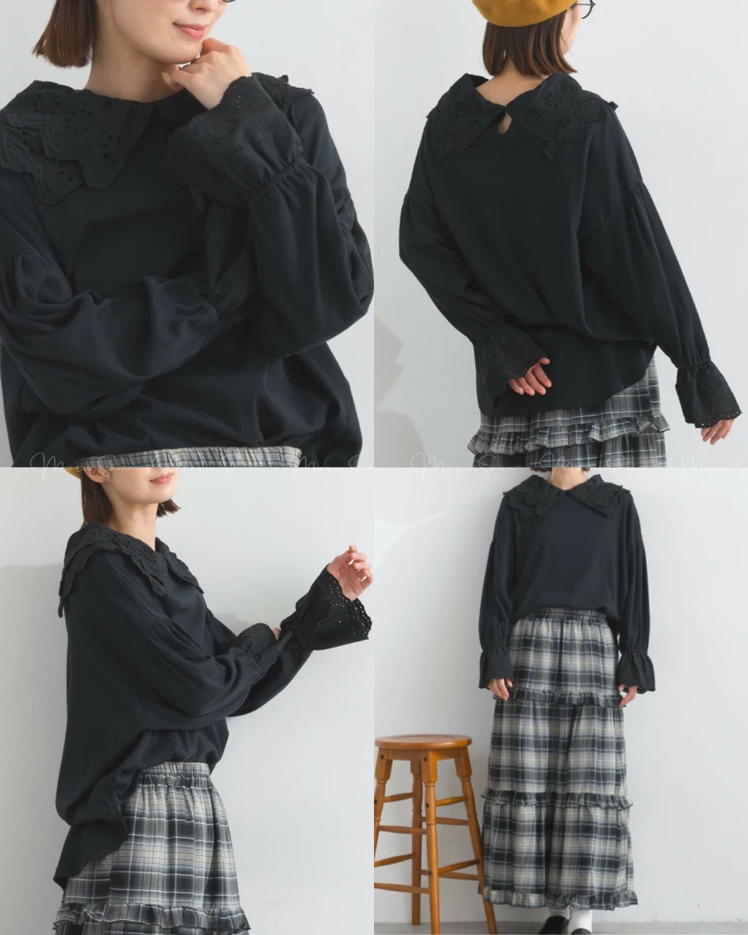 🇯🇵JAPAN
♥ 法式羅紋蕾絲領套頭衫 SS-JSA251841L