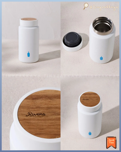🇯🇵日本 ♥ 最新限量版 BLUE BOTTLE Coffee x RIVERS MOKU Drink Bottle 藍瓶咖啡 聯名木紋蓋輕量保溫瓶 モク ドリンクボトル