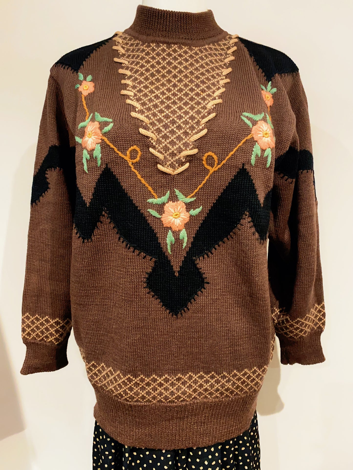 🇯🇵日本古著｜VintageClothes - 刺繡花花冷衫 sweater 🔎 ss-vin390