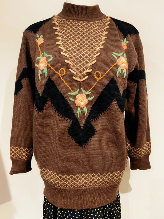 🇯🇵日本古著｜VintageClothes - 刺繡花花冷衫 sweater 🔎 ss-vin390