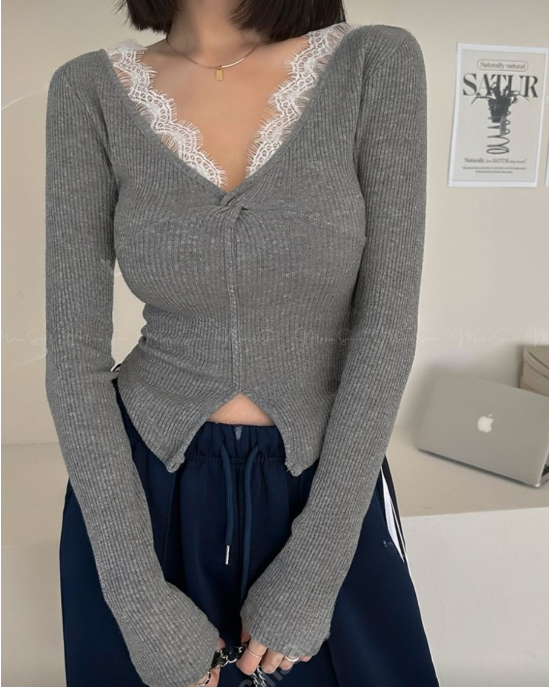 🇰🇷KOREA ♥ lace扭結top 🔎 ɪᴛᴇᴍ ɴᴏ：SS-KSS98903004