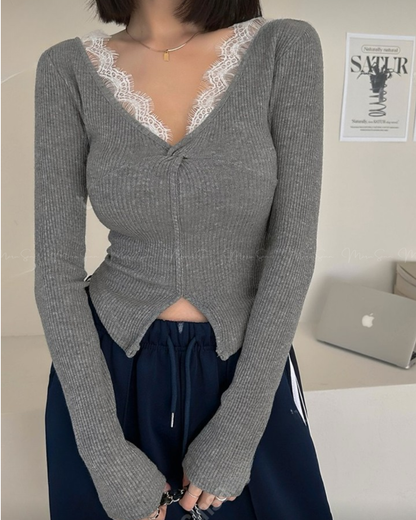 🇰🇷KOREA ♥ lace扭結top 🔎 ɪᴛᴇᴍ ɴᴏ：SS-KSS98903004