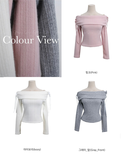 🇰🇷KOREA
♥ Festive christmassy ribbon top
派對約會造型 浪漫感蝴蝶結露肩加絨上衣

🔎 ɪᴛᴇᴍ ɴᴏ：SS-KSS97326804