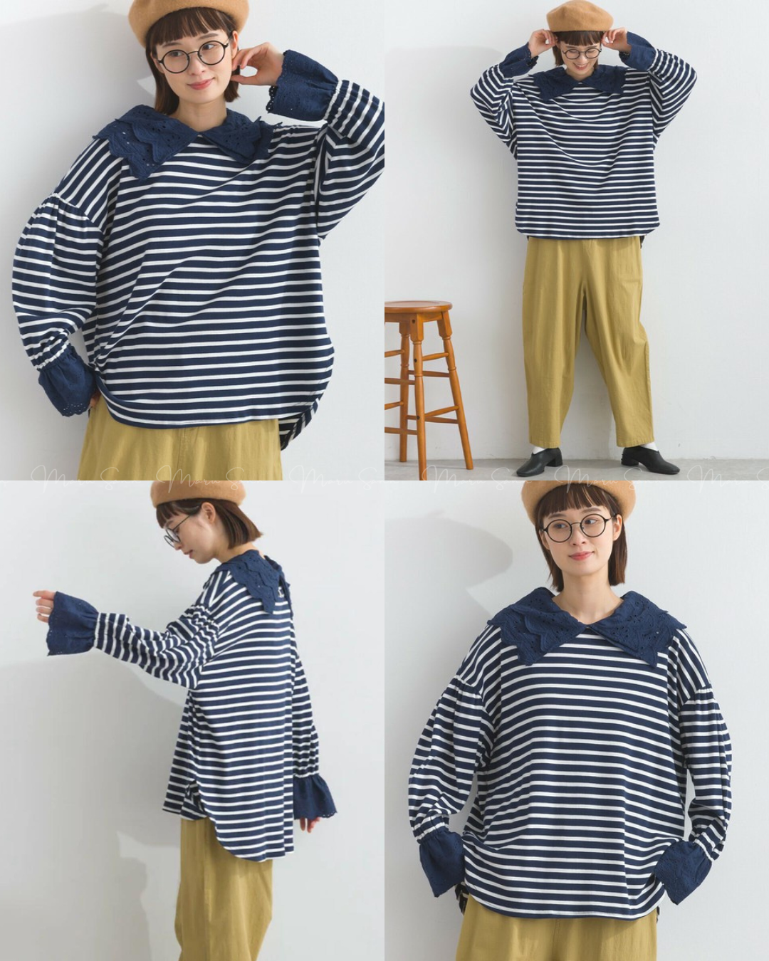 🇯🇵JAPAN
♥ 法式羅紋蕾絲領套頭衫 SS-JSA251841L